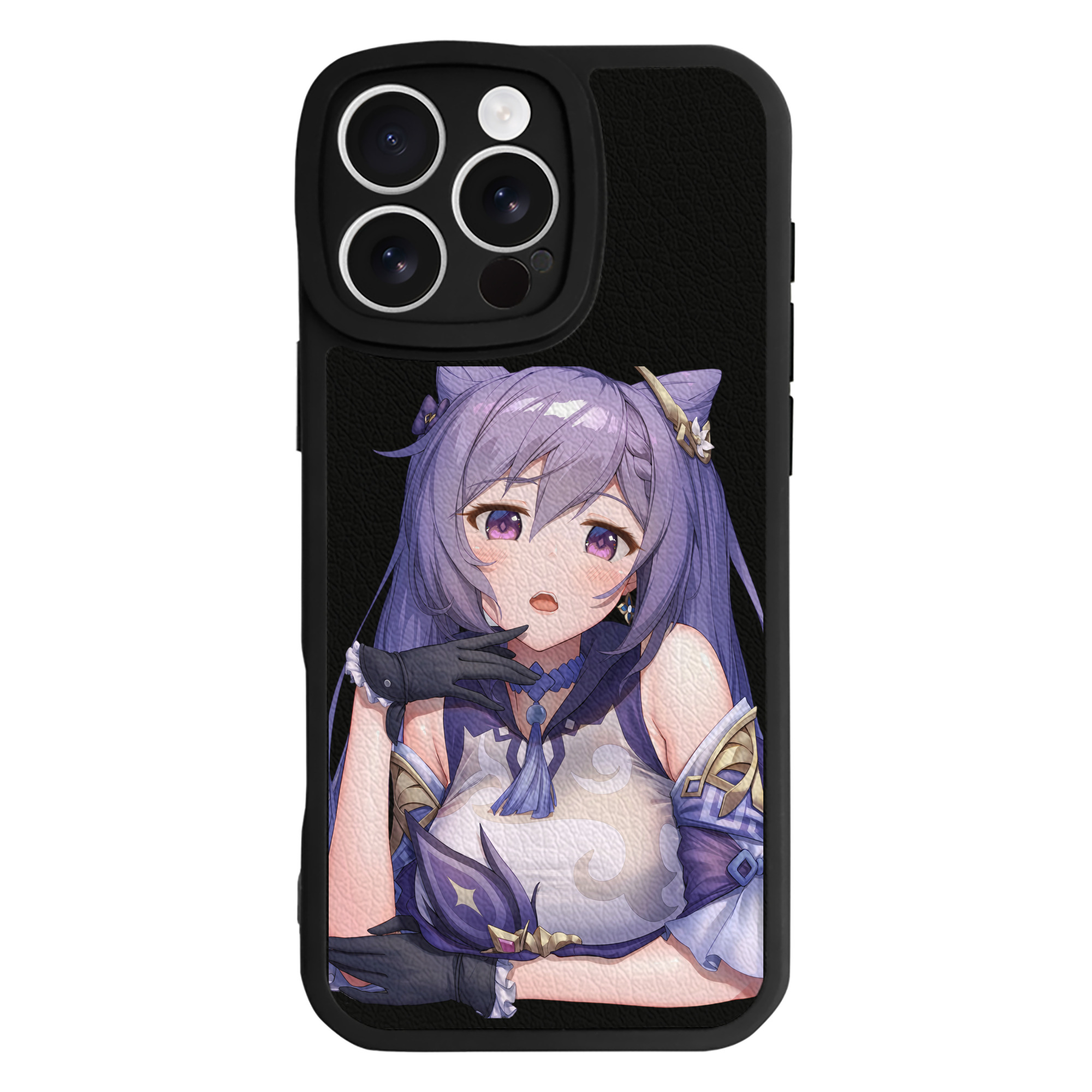 げんし神 刻晴 こくせい genshin Kokusei 【iPhone 16シリーズ対応】シリコンスマホケース（レザー調） 材質：シリコン
